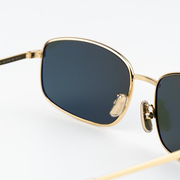 Celine RHINESTONE TRIOMPHE Women Sunglasses Gold Green Rectangle CL40285U  30N - Picture 7 of 15